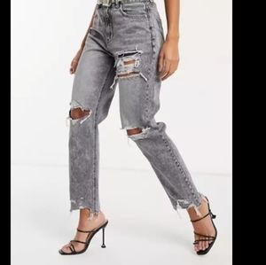 Ae Mom Jeans Charcoal Ash Size 4 Extra 